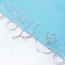 Bookmark Cute Cat Metal Bookmarks Paper Clips Boek pagina Holder Office Accessoires School Supplies Separador de Libros Drop Delivery 2 SMTJ2