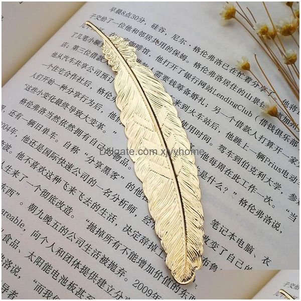 Marcador Diy Pluma de metal Marcadores Documento Libro Marca Etiqueta Golden Sier Rose Gold Office School Supplies Drop Delivery Business In Dhvz5