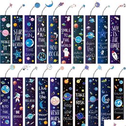 Bookmark L Space Theme Bookmarks Set inspirerende citaten met metalen charmeren die schoolprijs aanmoedigen voor studenten kinderen ADT's otsvu