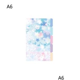 Marque-page en gros 594F 1Set Fleurs de cerisier Style A5 A6 Feuilles mobiles Diviseur Index Séparateur Journal Papier Planificateur Classeurs Sch Otfge