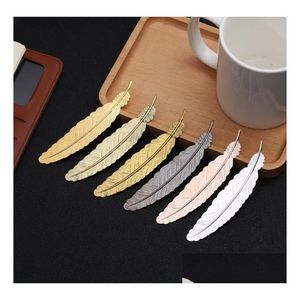 Marcador al por mayor 7 colores Metal Pluma Documento Libro Marca Etiqueta Golden Sier Rose Gold Marcadores Oficina Suministros Escolares Sn2496 Dro Dheyx