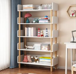 Bookshelf Floor Storage Rack Woonkamer Houten Kabinet Kinderboeken Rekken Simple Student Booktas