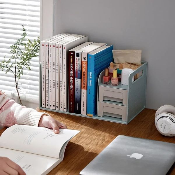 Boîte de rangement de dossiers de bibliothèque sur le bureau Salle de fichier simple porte-stylo livre Bureau Office Organisez Organisateur de bureau de rack de bureau