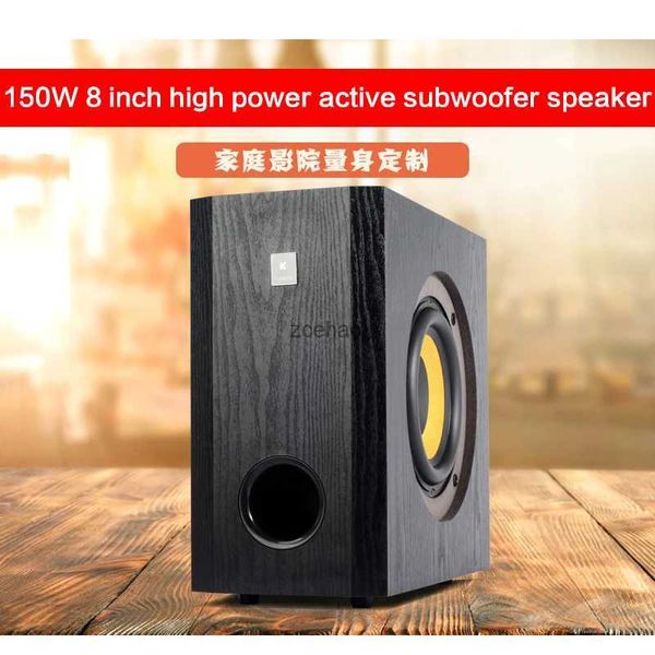 Haut-parleurs d'étagère 150 W haute puissance caisson de basses actif 8 pouces Home cinéma HiFi fièvre haut-parleur Super basse haut-parleur haute fidélité longue course basse