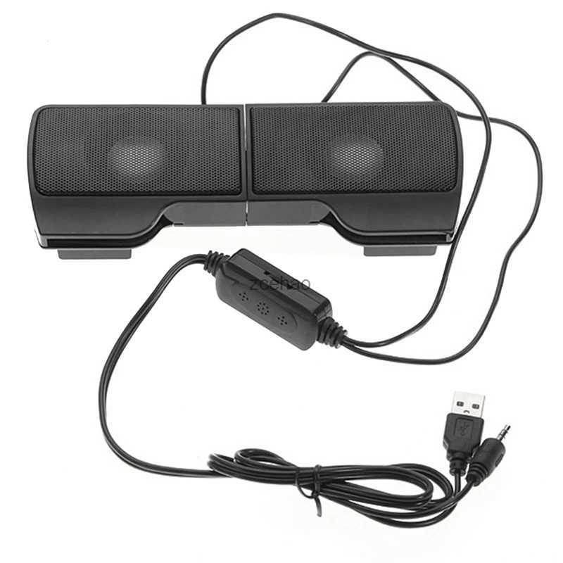 مكبرات الصوت Mini Mini Portable USB Stereo مكبرات الصوت Line Controller Soundbar لجهاز الكمبيوتر المحمول MP3 Phone Music Player مع مقطع
