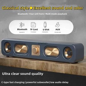 Haut-parleurs d'étagère Portable haute qualité sonore multifonction TV ordinateur caisson de basses son Surround musique barre de son sans fil haut-parleurs Bluetooth en bois