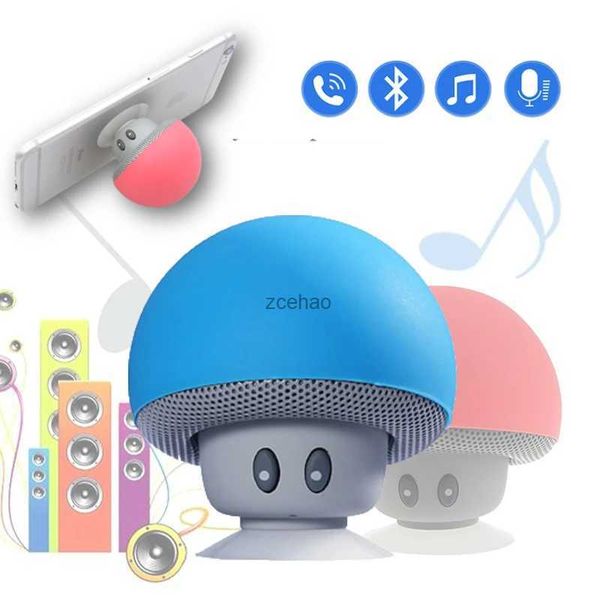 Haut-parleurs d'étagère Petit champignon Bluetooth haut-parleur étanche ventouse support de téléphone portable petit caisson de basses Mini Audio créatif dessin animé cadeau