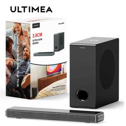 Alto-falantes de estante ULTIMEA Ultra-Slim TV Speakers Soundbar para TV 2.1 PC Soundbar com subwoofer 5.3 Bluetooth Mini Sound Bar para PC Gaming ARC