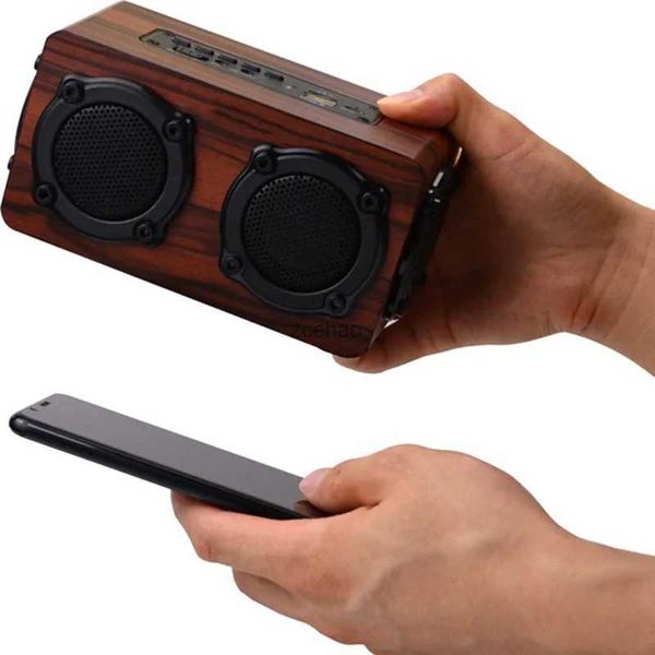 Altavoces de estantería Subwoofer inalámbrico para el hogar Altavoz para computadora móvil de escritorio Altavoz Bluetooth de madera Radio Altavoces duales Estéreo 3D de alto volumen