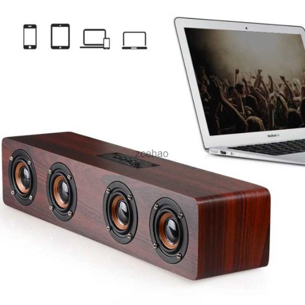 Haut-parleurs d'étagère Barre de son en bois Haut-parleur Bluetooth Système acoustique de musique 20W HIFI Stéréo Musique Surround LED Affichage Haut-parleur extérieur avec radio FM