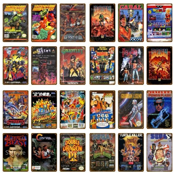 Boom Fight Video Game Metal Cartel de chapa Retro Poster Decoración de pared para House Home Room Vintage Painting Plaque Gaming pegatina personalizada decorativa Tamaño 30X20cm w02