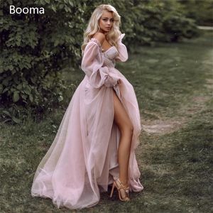 Booma rose robes de mariée plage Boho hors de l'épaule robe de mariée chérie élégante princesse robe de soirée de mariage, plus la taille 201114
