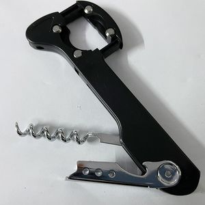 Boomerang Abridor de vino Sacacorchos Sacacorchos negro con cortador de papel de aluminio para camareros Servidores Sommelier Restaurante dh975