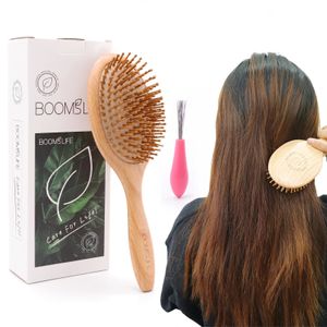 BOOMSLIFE Haarbürste Damen Haarkämme mit breiten Zähnen, gesundes Paddelkissen, Massage-Haarbürste, Holzkamm, Haarpflege-Zubehör 240104