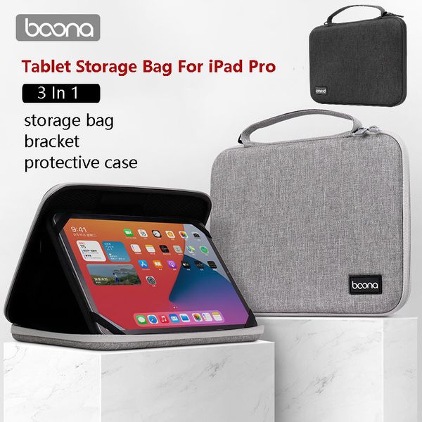 BOONA ipad sac tablette PC sac de rangement pour iPad Pro 11 pouces coque dure organisateur étui EVA sac pour ordinateur portable carte de rangement support iPad