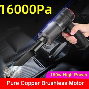 Boormachine 16000pa Aspirador De Coche Inalámbrico Succión Soplable 150w Mini Limpiador De Polvo De Mano De Alta Potencia para El Hogar Coche Teclado De Doble Uso