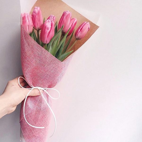 Boormachine 5 mètres de papier d'emballage de fleurs en lin coloré de style coréen, papier de classement en lin, fournitures d'emballage cadeau pour bouquet floral