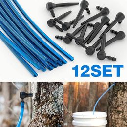 Boormachine 6/12set Maple Syrup Tree Tapping Kit Maple Sap Dropper Taps Set Tree Tap Filter Collection Tubes Home Garden Branch Snoeigereedschap
