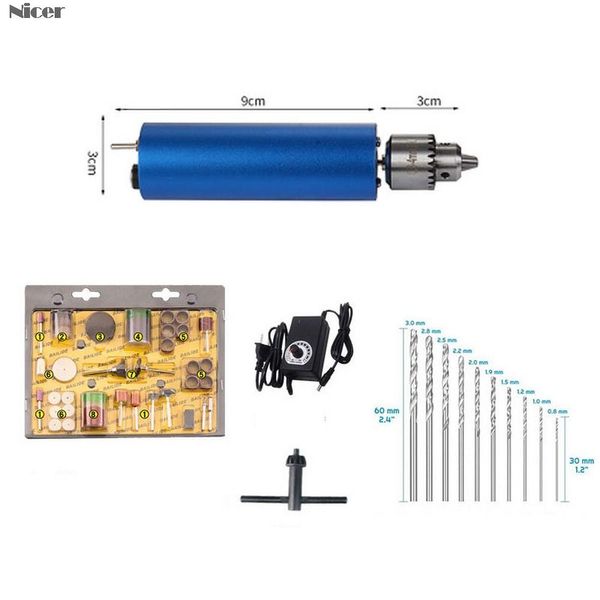 Boormachine Perceuse à main électrique réglable Portable DC3V12V Moteur PCB Presse de perçage Ensemble compact 0,34 mm JT0 Mandrins DIY Outils de travail du bois