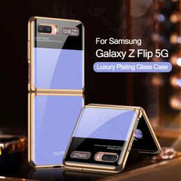 Boormachine GKK Case d'origine pour Samsung Galaxy Z Flip Fold 2 Case Placage Temperred Glass dur pour Samsung Z Flip Flip 2 Coque