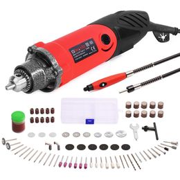 BOORMACHINE GOXAWEE ELECTRIC DROOD graveur Grinder Power Power Tool Set 240W Mini Drill avec Flex Arbre Rotary Tools Accessoires pour Dremel