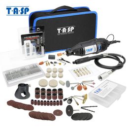 Boormachine TASP 230V 130W Dremel Rotary Tool Set Electric Mini Drill Engraver Grinding Kit with Accessories Power Tools for Craft Projects