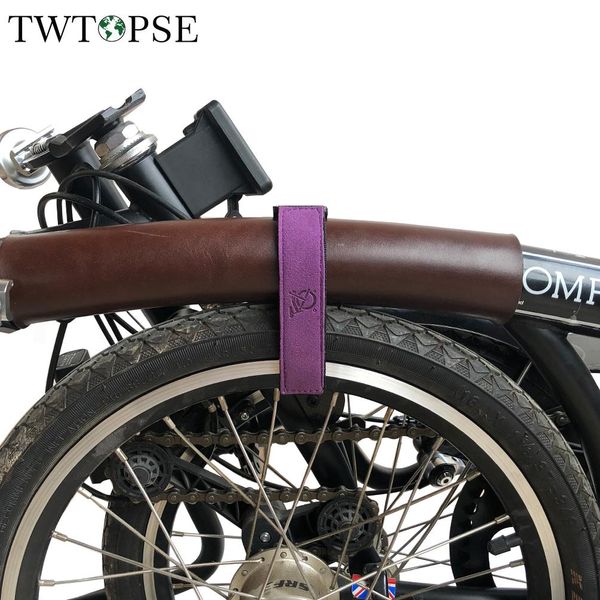 Boormachine Twtopse Sangle fixe de roue de cadre de vélo pour vélo pliant Brompton 3 soixante Pikes, ceinture de liaison, boucle à crochet, sangles de pantalon de vélo