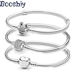 Boosbiy argent plaqué mignon hibou serpent chaîne Bracelet à breloques pour femmes marque de mode Bracelets bijoux à bricoler soi-même fabrication de cadeaux 220726