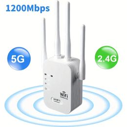 Boostez votre signal WiFi domestique jusqu'à 10 000 pieds carrés avec l'extension WiFi 1200 Mbps.