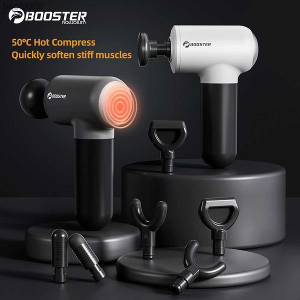 Booster V3 Pistola de masaje Mini Masajeador de cuerpo eléctrico Alivio del dolor de espalda Pistola de fascia muscular portátil Fitness Compresa caliente 6 Engranajes L230520