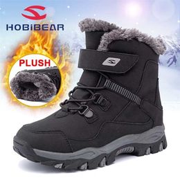 Botte chaussure noir bottes neige enfant garçon filles décontracté hiver imperméable pluie enfants chaussures pour garçon Botas cheville chaussures de neige 211227