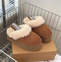 Bota Ultra Designer Mini Mujer Plataforma Botas de nieve Australia Piel Zapatos cálidos Cuero real Tobillo castaño Botines mullidos para mujer 3352