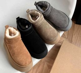 Boot uggit hiver Ultra Mini plate-forme bottes de fourrure concepteur femme chaude Australie cheville neige chaussons en cuir véritable chaud hommes chaussures EU43 45
