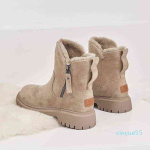 Boot Winter Dames Snowboots Plus Fluwelen Warme Vrouwelijke Dikke Pluche Antislip Zachte Korte Buis Katoen Rits Schoenen