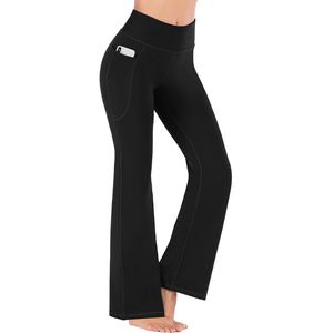 Pantalones de entrenamiento de yoga Bootcut, leggings para mujer con bolsillos, pantalones de vestir de trabajo de talle alto, ropa de baile de verano a la moda