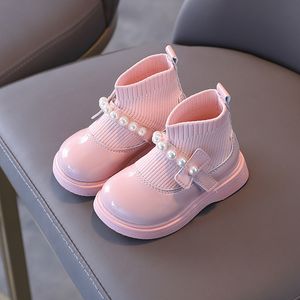 Bottes 1/6 enfants automne papillon noeud mode sans lacet enfant en bas âge enfants hiver pour petites filles chaussures cheville bébé fille 220921