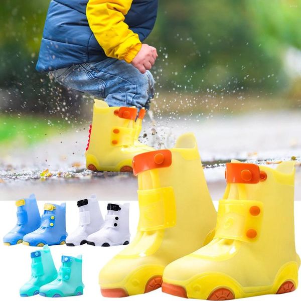 Bottes 1 paire enfants pluie couvre-chaussures résistant à l'usure imprimé animal couvre-chaussures antidérapant portable enfant imperméable pour l'extérieur