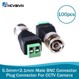 Laarzen 100 stcs mini coax cat5 mannelijke bnc connector met camera cctv bnc video balun connector adapter