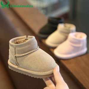 Botas de 1215.5 cm Botas de nieve para niños pequeños de cuero genuino, chicas de niños suaves de color rosa chica de niñas con lujosos calientes, zapatos de invierno infantiles