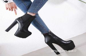 Stiefel 2019 Frauen Stripper Chunky 16 cm 7 cm High Heels Kurze Knöchel Kampf Block Fetisch Warm Plüsch Winter Schnee S4345321 Z230720