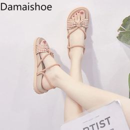 Laarzen 2021 Zomer nieuwe Twoway Wear Internet Hot Sandals Fairy Style Student Flat AllMatch Korean Rome Beach Ins Fashion Women Shoes