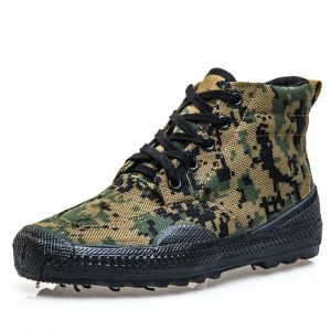 Boots 2022 Brand Men Canvas Army Bot Camouflage Boots Boots Tactical Combat High Marine Antisiskide Bottes en caoutchouc de caoutchouc respirant