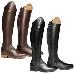 Laarzen 2022 Cool Dames Ruiter Paardrijlaarzen Glad Leer Knie Hoge Herfst Winter Warm Hoge Lange Berg Cowboy Botas Femininas T221028