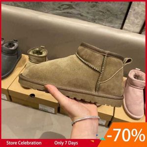 Botas 2022 Hot Australia U5854 Classical Short Mini Women Snow Keep Warm Boot Hombre Mujer Felpa Casual Calienta Botines Zapatos de gamuza de piel de oveja Castaño UGGity dsfv