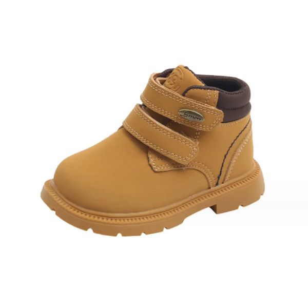 Boots 2022 Nouveau automne pour bébé chaussures en cuir British Style Boots Boots Boots Rubber Sole Fashion Toddler Girls Boots 1525