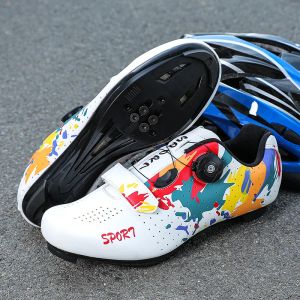 Laarzen 2022 Nieuwe fietsen MTB schoenen Men SPD Road Dirt Bike Route Cleat Cleat Flat Sneaker Racing Dames Bicycle Mountain SPD Biking Shoes