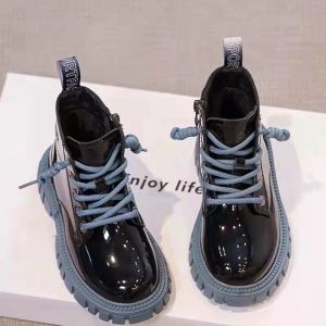 Bottes 2022 Nouvelles chaussures d'enfants d'hiver pu en cuir imperméable Boots de cheville enfants