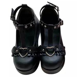 Boots 2022 Sweet Heart henges Mary Janes Femmes Pink TSTRAP Plateforme Chunky Lolita Chaussures Femme Punk Gothic Cosplay Plus taille 43