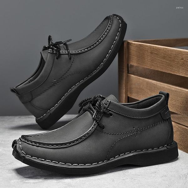 Botas 2023 Llegada Hombre Cómodo zapato casual para hombres Ascensor Zapatos de negocios All-Match Hombres Tobillo de cuero clásico