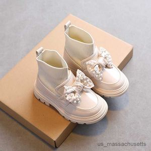Bottes 2023 automne nouveaux enfants chaussures filles décontracté mode bottes bébé miroir en cuir chaussures retour école chaussures mode R230822